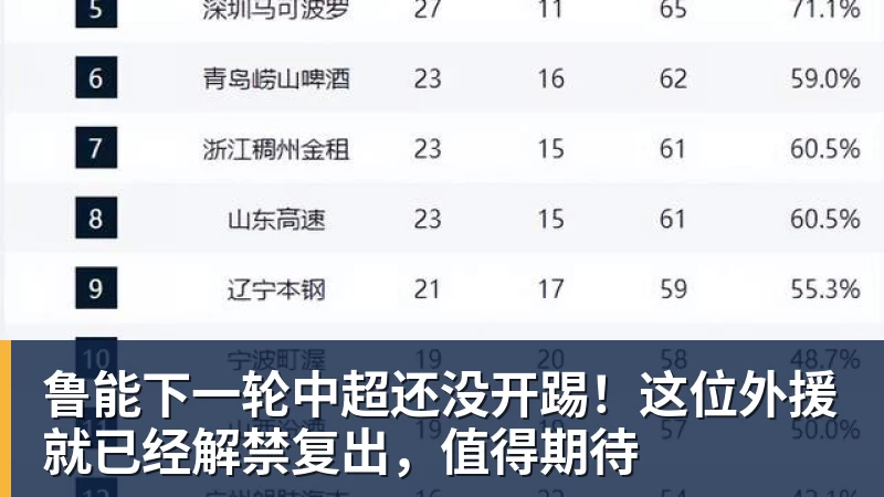 鲁能下一轮中超还没开踢!这位外援就已经解禁复出,值得期待